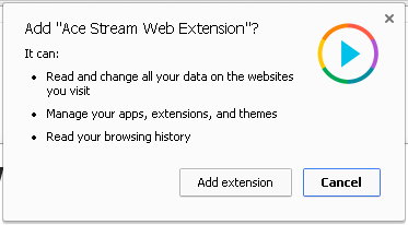Screenshot of Chrome's confirm extension dialog